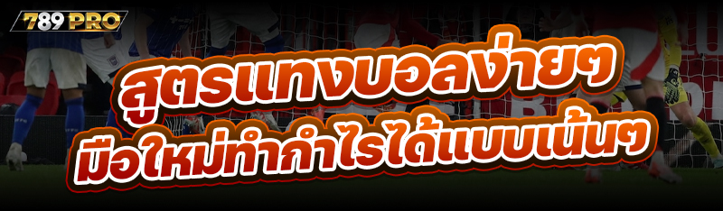 สูตรแทงบอลง่ายๆ มือใหม่ทำกำไรได้แบบเน้นๆ